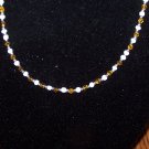 Yellow and White Beaded Necklace
