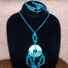 Teal Beaded Necklace and Earring Set