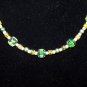Green glass bead necklace