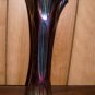 Antique blue carnival glass vase ~Rib and diamond pattern