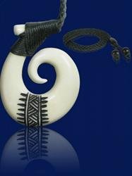 Tribal Bone Hook Necklace with tatooing