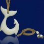 Whale Tail Barbed Tribal Bone Hook Necklace