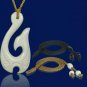 Whale Tail Notched Tribal Bone Hook Necklace