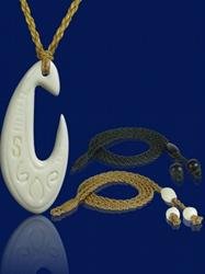 Simple Tribal Bone Hook Necklace with engraving