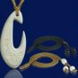 Simple Tribal Bone Hook Necklace with engraving