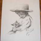 Amish Boy with Cat Numbered Print