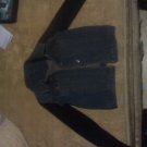 Denim jacket with wool sleeves
