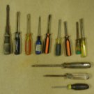 Screw Drivers Various Sizes Qty 12 Slotted Phillips Metal Plastic