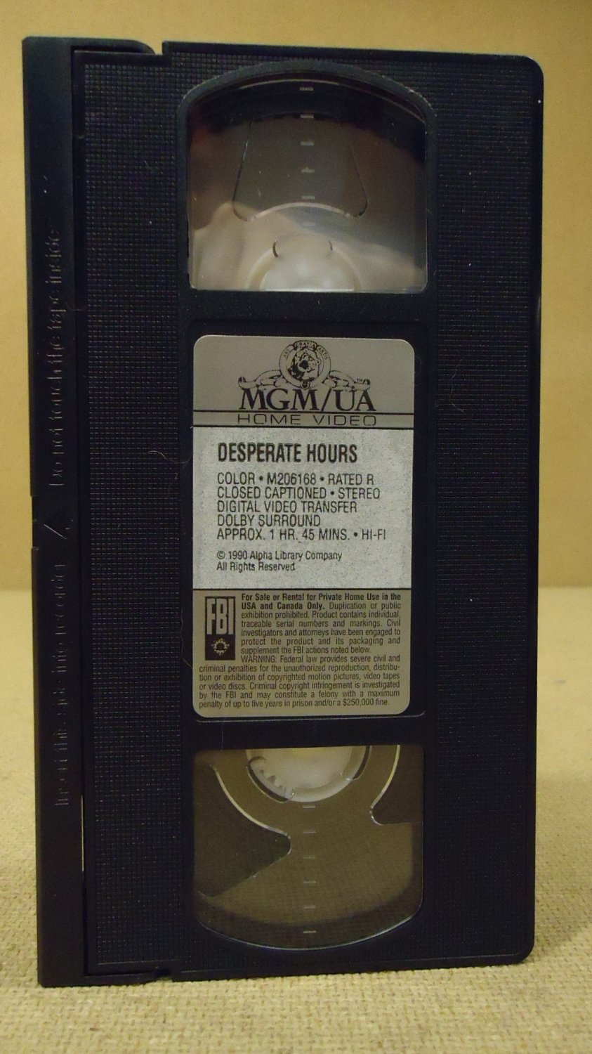 Mgm Desperate Hours Vhs Movie Plastic