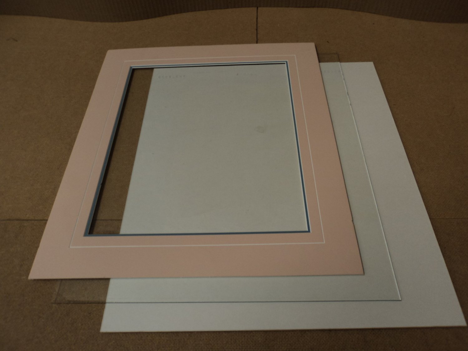 Standard Double Matt/Glass/Backing 17in W x 19 1/2in L Rose/Blue