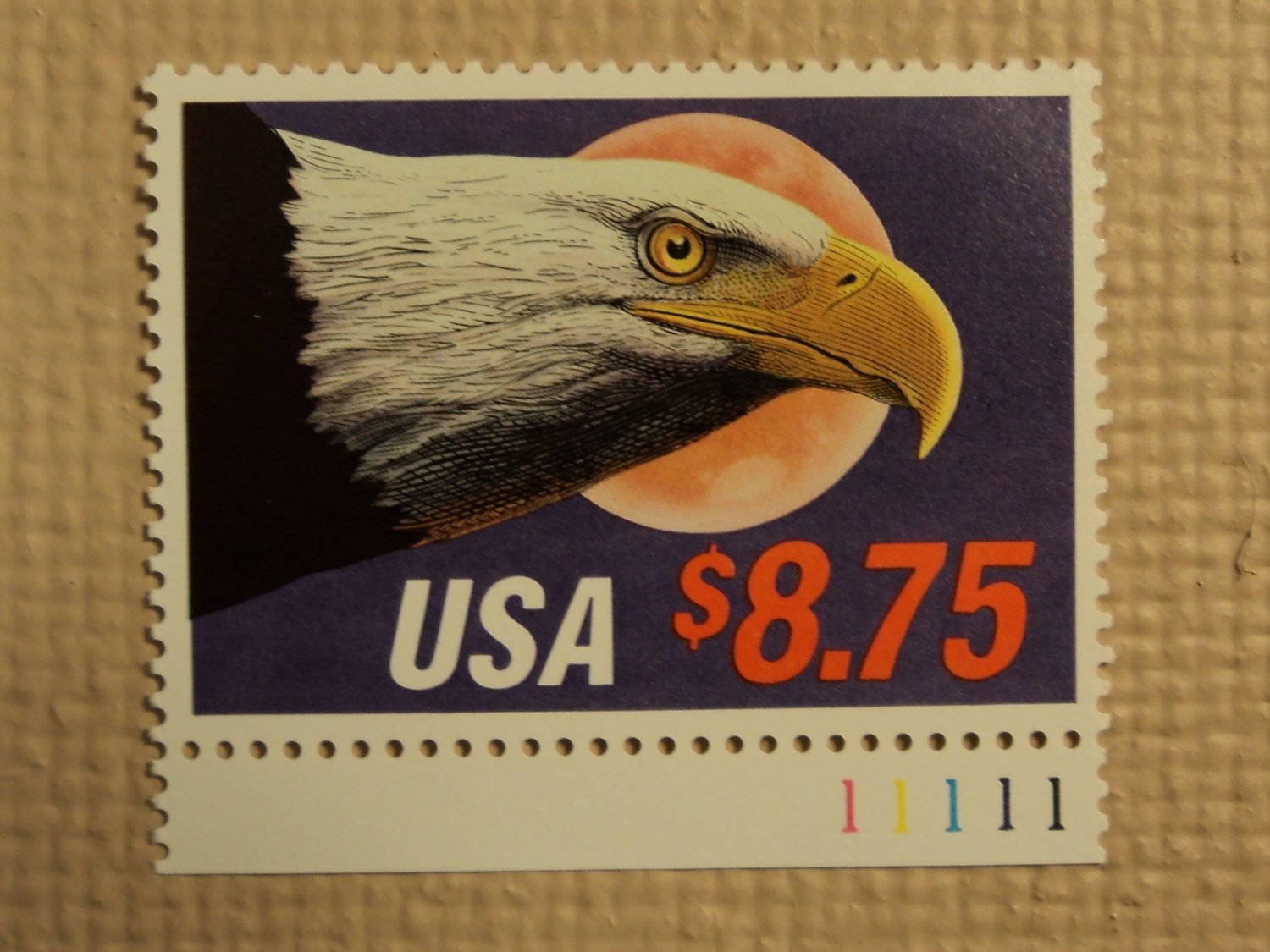 USPS 8.75 USA Express Mail Eagle Moon 1988 Mint NH Stamp With Plate Number