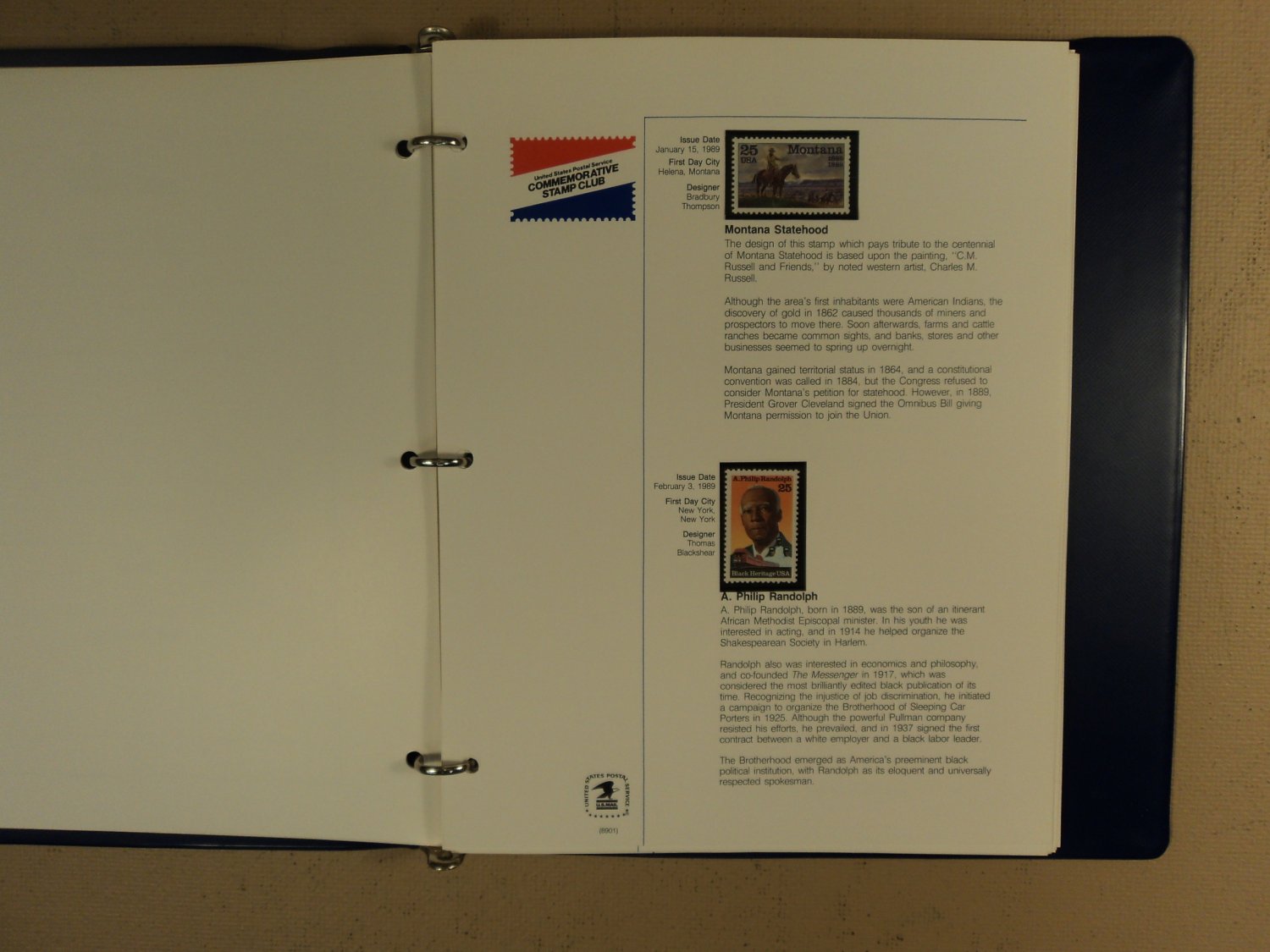 USPS Commemorative Stamp Club Album 89 Stamps Mint 1989 1990