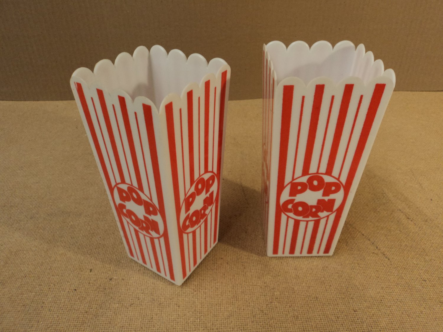 Name Brand Popcorn Holders White/Red Set of 2 Plastic