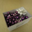 Designer Hanging Balls One Box Decorative 1in Diameter Purple/White Glass