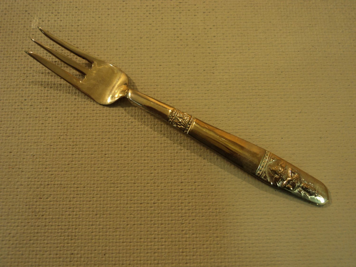 Handcrafted Vintage Fish Seafood Fork 3 Prong Thailand Buddha Flatware