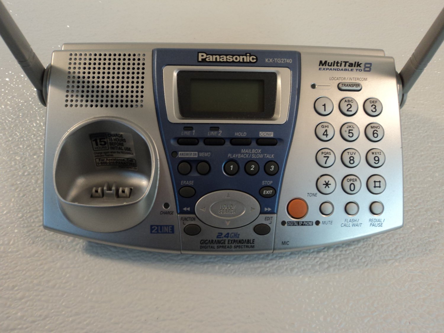 Panasonic Cordless Telephone Base Station Cradle Silver 2
