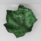 Handcrafted Hand Painted Leaf Candy Chip Bowl 9in L x 9in W x 4in H Green Italy