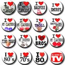 I LOVE TROLLS/ 70'S/80'S RETRO TOY DOLL BUTTON BADGE