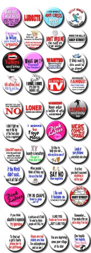LARGE PERSONALISED SLOGAN BUTTON BADGE/ANY TEXT U LIKE
