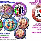 15 X STUNNING PERSONALISED  PARTY BADGES-LARGE!