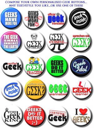 CERTIFIED GEEK..FAB LARGE 2.25"  BUTTON BADGE