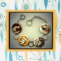 AESOP'S FABLES Altered Art Button Charm Bracelet with Rhinestone