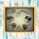 AFRICAN TRIBAL MASKS Ritual Altered Art Button Charm Bracelet with Rhinestone