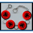 ALBANIA Albanian Flag Altered Art Button Charm Bracelet with Rhinestone