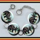AARDVARK Altered Art Button Charm Bracelet with Rhinestone