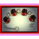 BOXER LOVE Pet Dog Altered Art Button Charm Bracelet with Rhinestone