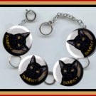 BOMBAY EXOTIC Pet Cat Altered Art Button Charm Bracelet with Rhinestone