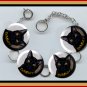 BOMBAY EXOTIC Pet Cat Altered Art Button Charm Bracelet with Rhinestone