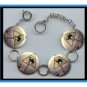 CAMEL CROSSING Road Highway Sign Altered Art Button Charm Bracelet with Rhinestone
