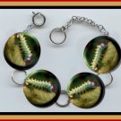 CATERPILLER on Leaf Entomology Altered Art Button Charm Bracelet with Rhinestone