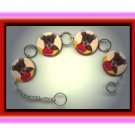 CHIHUAHUA LOVE Pet Dog Altered Art Button Charm Bracelet with Rhinestone
