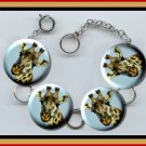 GIRAFFE Altered Art Button Charm Bracelet with Rhinestone
