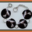 JELLYFISH Jelly Fish Altered Art Button Charm Bracelet with Rhinestone