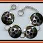 LEMUR Altered Art Button Charm Bracelet with Rhinestone