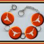 LONGHORN STEER Bull Altered Art Button Charm Bracelet with Rhinestone