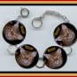 OCICAT EXOTIC Pet Cat Altered Art Button Charm Bracelet with Rhinestone