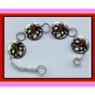OCTOPUS Altered Art Button Charm Bracelet with Rhinestone