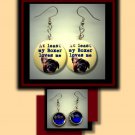 At least by BOXER loves me Pet Dog Altered Art Dangle Badge Earrings with Rhinestone