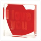 I Love You Glass Cube