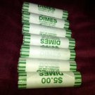 2010 uncirculated US dime rolls (8)