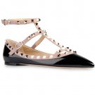 Valentino 'Rockstud' Double Ankle Strap Pointy Toe Flat