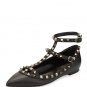 Valentino 'Rockstud' Double Ankle Strap Pointy Toe Flat