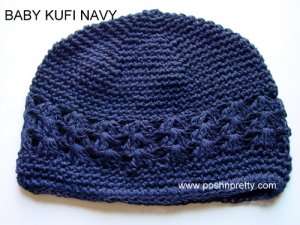 Navy Blue Kufi Crochet Infant Hat