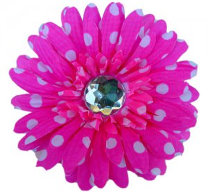 Hot Pink & White Polka Dot Daisy