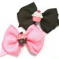 Pink & Chocolate Cupcake Hair Bow