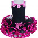 Hot Pink & Black Ruffle Dress (large)